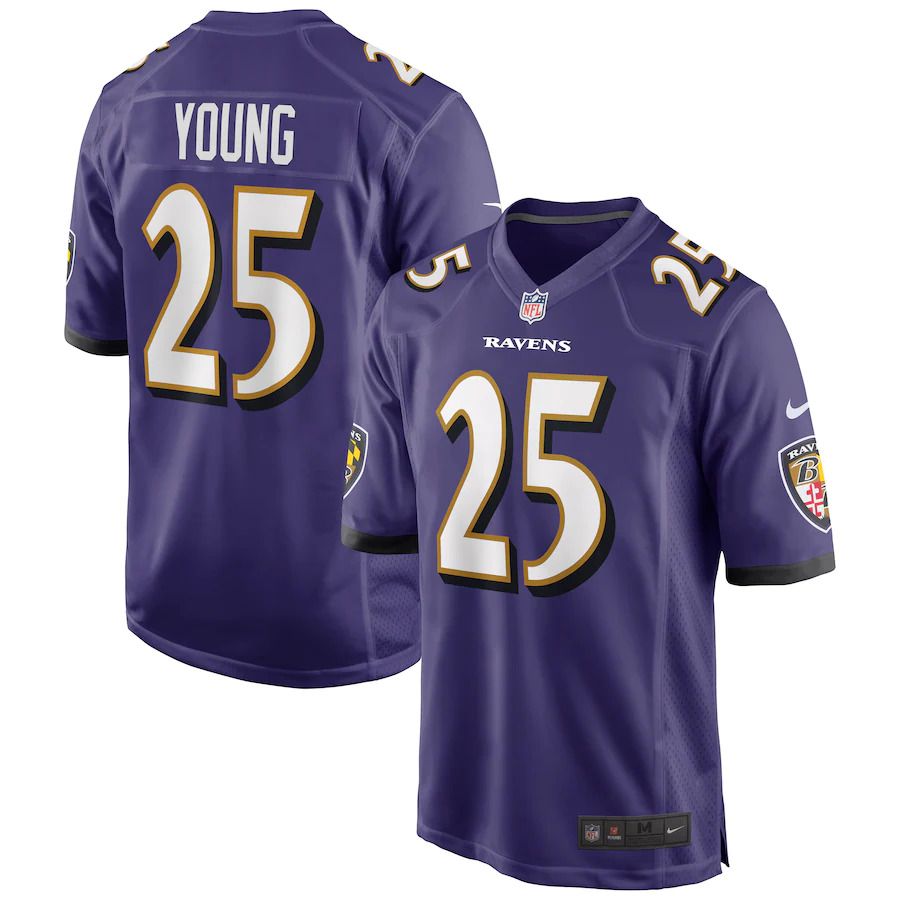 Men Baltimore Ravens #25 Tavon Young Nike Purple Game NFL Jersey->baltimore ravens->NFL Jersey